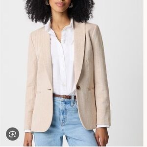 J. Crew Factory Cotton Herringbone Blazer